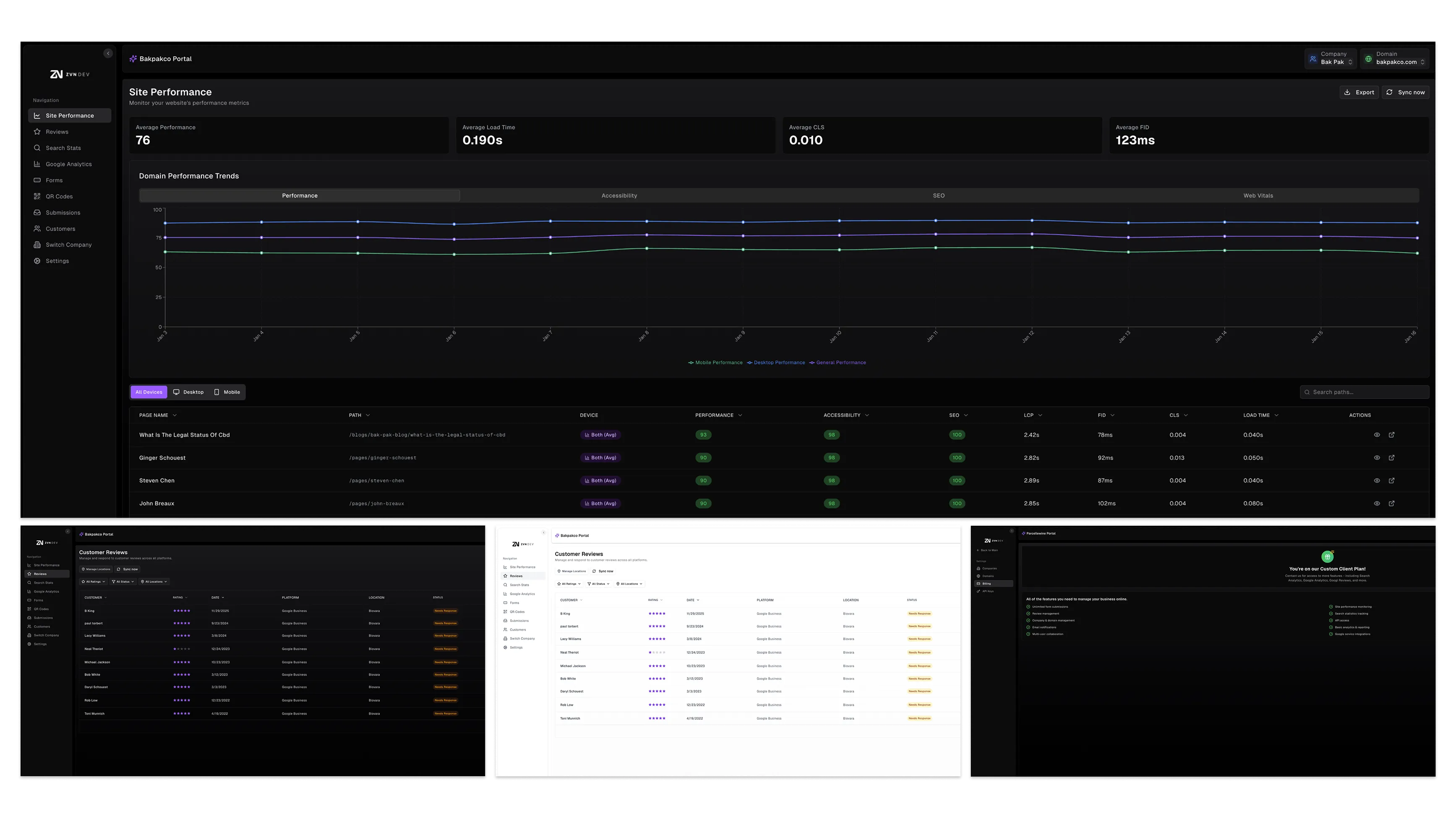 ZVN DEV Client Portal design process screenshot